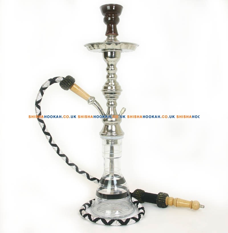 22" Egyptian Shisha Pipe Clear/Blue Vase Shisha Hookah