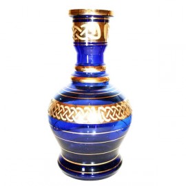 XL KM Jumbo Vase Blue/Gold Leaf 18 Carat Gold